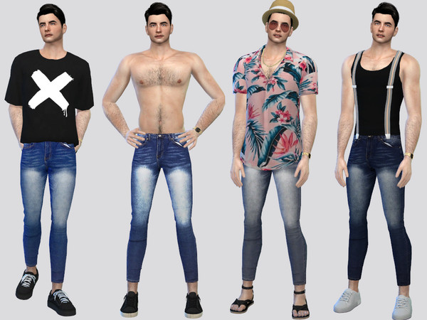 Sims 4 — Harlow Skinny Jeans by McLayneSims — TSR EXCLUSIVE Standalone item 7 Swatches MESH by Me NO RECOLORING Please