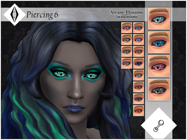 Sims 4 — Arcane Illusions - Piercing 6 by AleNikSimmer — Double pupil eyes with black sclera in my mermaid palette. They