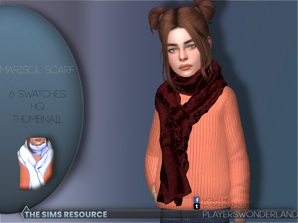 Sims 4 — Marisol Scarf KIDS by PlayersWonderland — This scarf was part of the xmas collaboration back in 2020. Now
