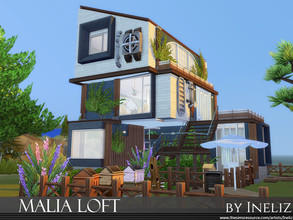 Sims 4 — Malia Loft by Ineliz — Malia Loft is a perfect place for sims that want to be one with their skills and nature.