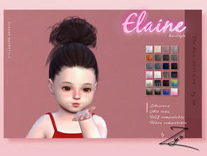 Sims 4 — Elaine hairstyle_Zy(toddler) by _zy — 24 colors All lods HQ compatible Hats compatible