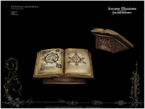 Sims 4 — ArcaneIllusions AlchemyLab - alchemy book by Severinka_ — Alchemy book on carved stand From the set 'Alchemy