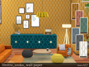 Sims 4 — 70retro_uroko_wallpaper by seeu1207 — retro pattern wallpaper