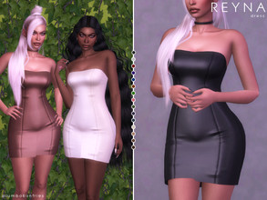 Sims 4 — REYNA | dress by Plumbobs_n_Fries — Short bodycon leather dress New Mesh HQ Texture Female | Teen - Elders Hot