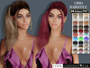 Sims 4 — Hairstyle 12 - Lidia tail (patreon) by sims2fanbg — .:Hairstyle 12 - Lidia:. 34 colors, All lods Compatible with