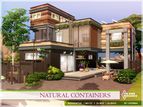 Sims 4 — Natural Containers /No CC/ by Lhonna — Shipping containers redesigned into an eco-friendly home for a family