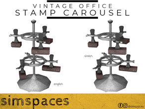 Sims 4 — Vintage Office - stamp carousel by simspaces — Part of the Vintage Office set: that rubber stamp is your final