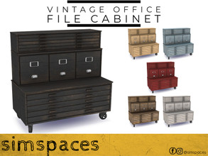 Sims 4 — Vintage Office - file cabinet by simspaces — Part of the Vintage Office set: file stuff horizontally, file stuff