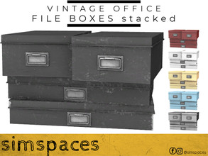 Sims 4 — Vintage Office - file boxes stacked by simspaces — Part of the Vintage Office set: a set of super secure