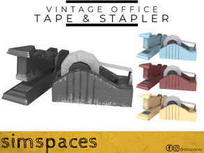 Sims 4 — Vintage Office - tape & stapler by simspaces — Part of the Vintage Office set: is it even an office if you