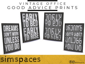 Sims 4 — Vintage Office - good advice prints by simspaces — Part of the Vintage Office set: honestly, it's just good