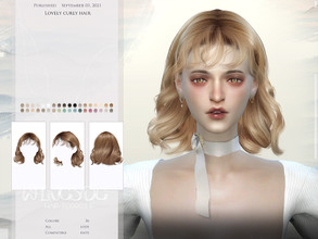 Sims 4 — WINGS-TO0903-Lovely curly hair by wingssims — Colors:36 All lods Compatible hats Hope you like it! 