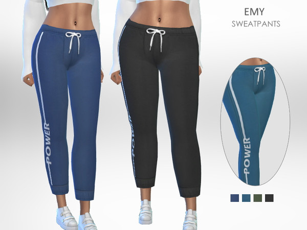 Sims 4 — Emy Sweatpants by Puresim — Comfy cropped sweatpants. - 4 colors - teen to elder Enjoy xx