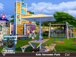 Sims 4 — Kids Awsemome Park_TSR only CC by evi — This neighborhood park is a relaxing and amusing place for both kids and