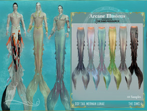 Sims 4 — Arcane Illusions_ Tail Merman Lunae by DanSimsFantasy — Male version of the Lunae mermaids, this Merman tail is