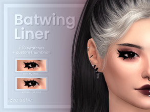 Sims 4 — Batwing Eyeliner - Eva Zetta by Eva_Zetta — A gothic inspired eyeliner for your edgier sims. - Comes in 10