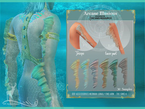 Sims 4 — Arcane Illusions _ Accessories Merman Lunae / FINS ARM by DanSimsFantasy — You can add fins to the lower arms of