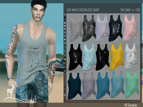 Sims 4 — MENS SLEEVELESS SHIRT by DanSimsFantasy — Sleeveless shirt for summer. It has 40 samples. Cloning object: base
