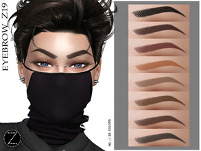 Sims 4 — EYEBROW Z19 by ZENX — -Base Game -All Age -For Female -18 colors -Works with all of skins -Compatible with HQ