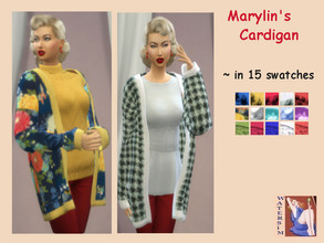 Sims 4 — ws Marylin's Cardigan - RC by watersim44 — Inspired of vintage, retro clothing and style by Marylin Monroe. Its