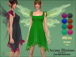 Sims 4 — Arcane Illusions Dryad Dress by Harmonia — New mesh / All Lods 9 Swatches Please do not use my textures. Please