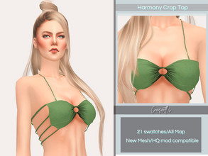 Sims 4 — Harmony crop Top  by couquett — Harmony crop top is ideal for party and Pool day This top is Avaible in 21 color