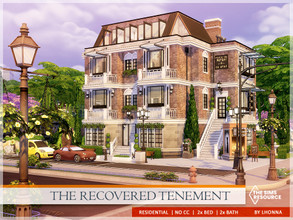 Sims 4 — The Recovered Tenement /No CC/ by Lhonna — Large, old townhouse redesigned into an industrial tenement with a
