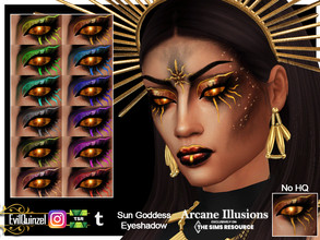 Sims 4 — Arcane Illusions - Sun Goddess Eyeshadow by EvilQuinzel — A sun inspired eyeshadow for your sims! - Eyeshadow