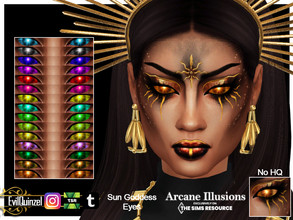 Sims 4 — Arcane Illusions - Sun Goddess Eyes by EvilQuinzel — Light of the sun instead of eyes. - Facepaint category; -