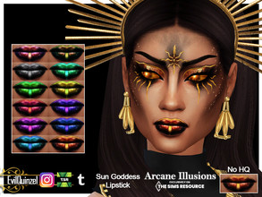 Sims 4 — Arcane Illusions - Sun Goddess Lipstick by EvilQuinzel — Mystical lipstick for sims! - Lipstick category; -