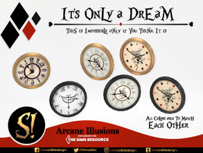 Sims 4 — Arcane Illusions - It's only a dream - Wall Clock by SIMcredible! — "I'm late, I'm late, for a very