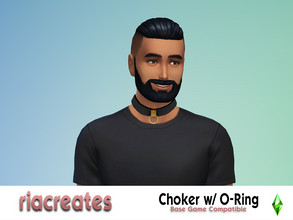 Sims 4 — Simple O-Ring Choker by riacreates — O-Ring Choker compatible with masculine neck size. 6 swatches total.