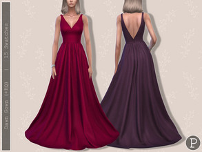 Sims 4 — Dawn Gown. by Pipco — A fashionable gown in 15 colors. Base Game Compatible New Mesh All Lods HQ Compatible