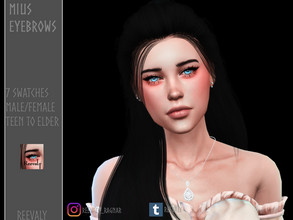 Sims 4 — Mius Eyebrows by Reevaly — 7 Swatches. Teen to Elder. Male and Female. Works with all Skins and Overlays. Base