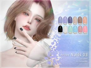Sims 4 — nails 3 by Arltos — 12 colors. HQ compatible