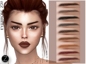 Sims 4 — EYEBROW Z20 by ZENX — -Base Game -All Age -For Female -21 colors -Works with all of skins -Compatible with HQ