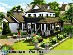 Sims 4 — One Day  NO CC by Bozena — The house is located in the Finchwick . Henford-On-Bagley. - 2 bathroom - 1 bedroom -