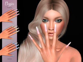 Sims 4 — Elysia Nails by Suzue — -New Mesh (Suzue) -8 Swatches -For Female (Teen to Elder) -Ring Category -HQ Compatible