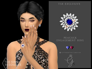 Sims 4 — Peacock Engagement Ring by Glitterberryfly — Peacock statement engagement ring. It features an array of diamonds