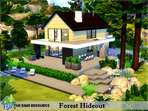 Sims 4 — Forest Hideout NO CC by Bozena — The house is located in the Windenburg . On the island. - 2 bathroom - 1