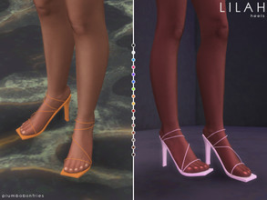 Sims 4 — LILAH | heels by Plumbobs_n_Fries — Squared toe heels with straps New Mesh HQ Texture Female | Teen - Elders Hot
