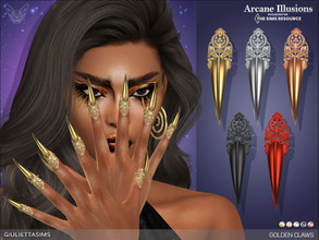 Sims 4 — Arcane Illusions  - Golden Claws by feyona — Golden Claws for your fancy witches come in 5 colors of metal: