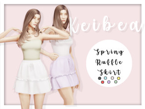 Sims 4 — Spring Ruffle Skirt by Keibea — A cute ruffle skirt for your simmies to wear in spring and summer! 