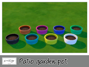 Sims 4 — Patio garden Pot by so87g — cost 20$, available in 8 colors, you can found it in activity-outdoor. All my