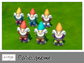 Sims 4 — Patio Gnome by so87g — cost 150$, available in 6 colors, you can found it in decorative-sculpture. All my