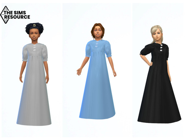 Sims 4 — ErinAOK Girl's Dress 0909 by ErinAOK — Girl's Formal/Party Dress 9 Swatches