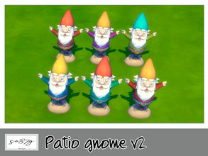 Sims 4 — Patio Gnome 2 by so87g — cost 150$, available in 6 colors, you can found it in decorative-sculpture. All my