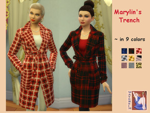 Sims 4 — ws Trench Coat Marylin - RC by watersim44 — A new Trench for Marylin. It's a standalone recolor "Kyra Coat