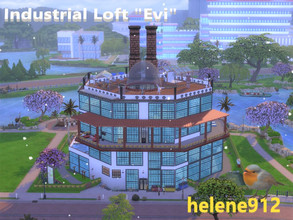 Sims 4 — Industrial Loft by helene912, NO CC. by helene912 — Originally designed for Ted Mosby & Co, this loft tower