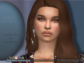 Sims 4 — Eyebrow Piercing R by PlayersWonderland — Get your Sims a new eyebrow piercing to finish their look! They'll